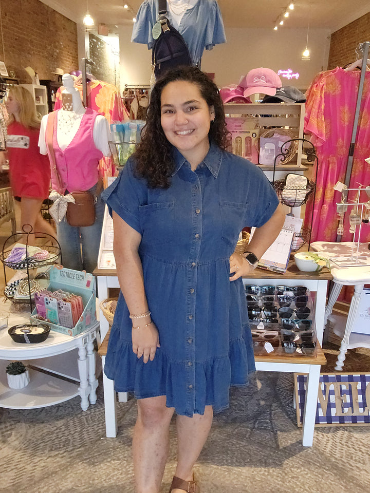 Dark Chambray Shirt Dress