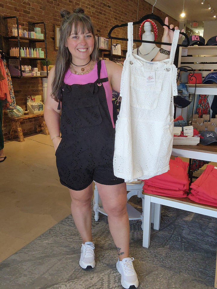 Eyelet Overall Shorts