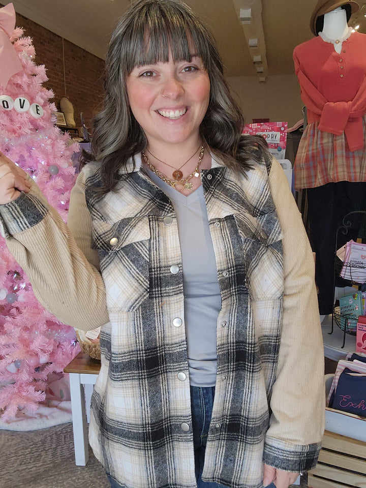 Buttery Grey V Neck Long Sleeve