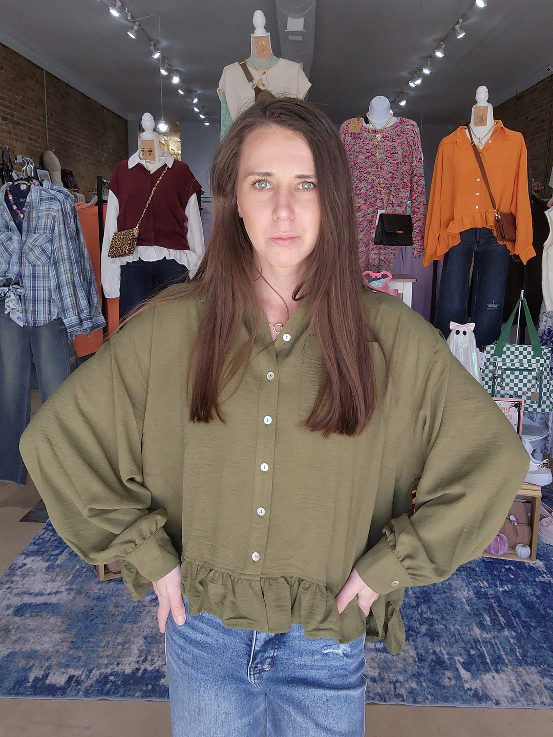 Solid Baby Doll Peplum Top