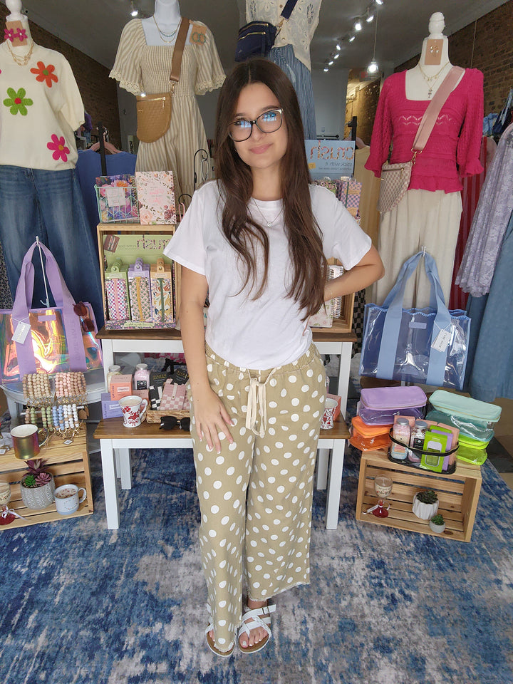 Polka Dot Wide Leg Jeans