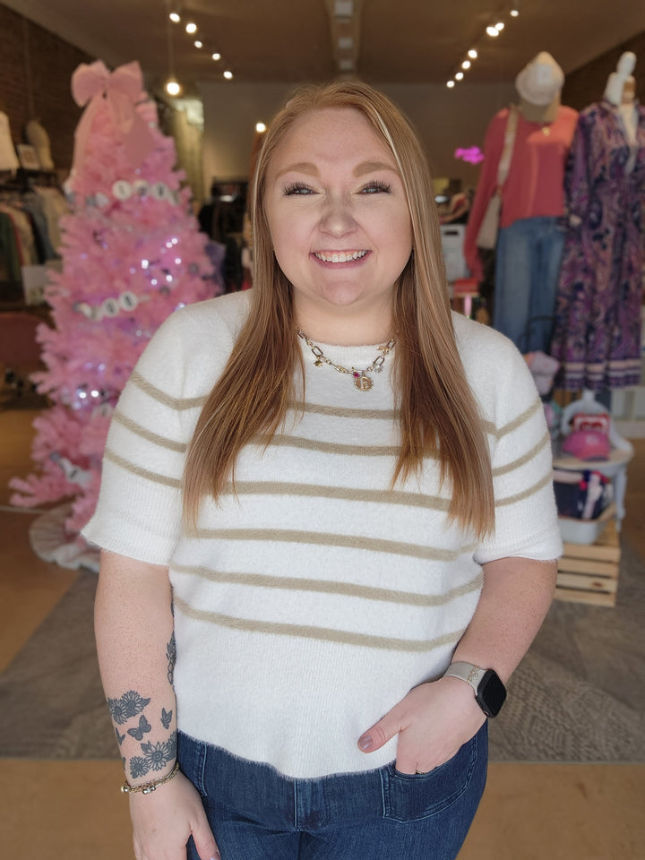 Cloud Nine Stripe Knit Top