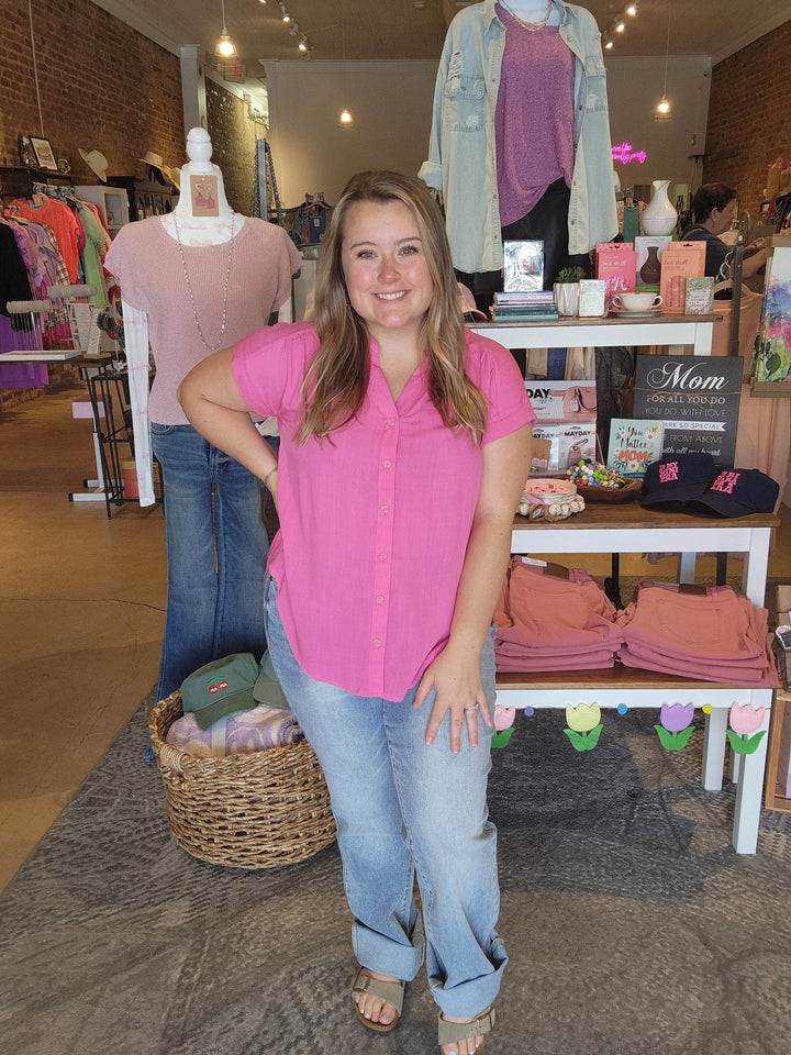 Pink Woven Top