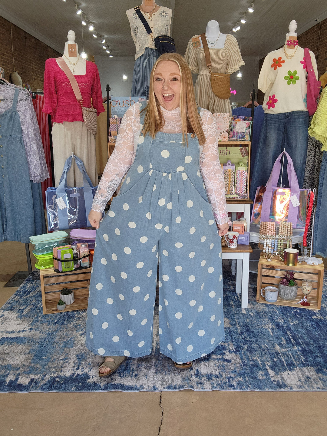 Polka Dot Overall Jumpsuit