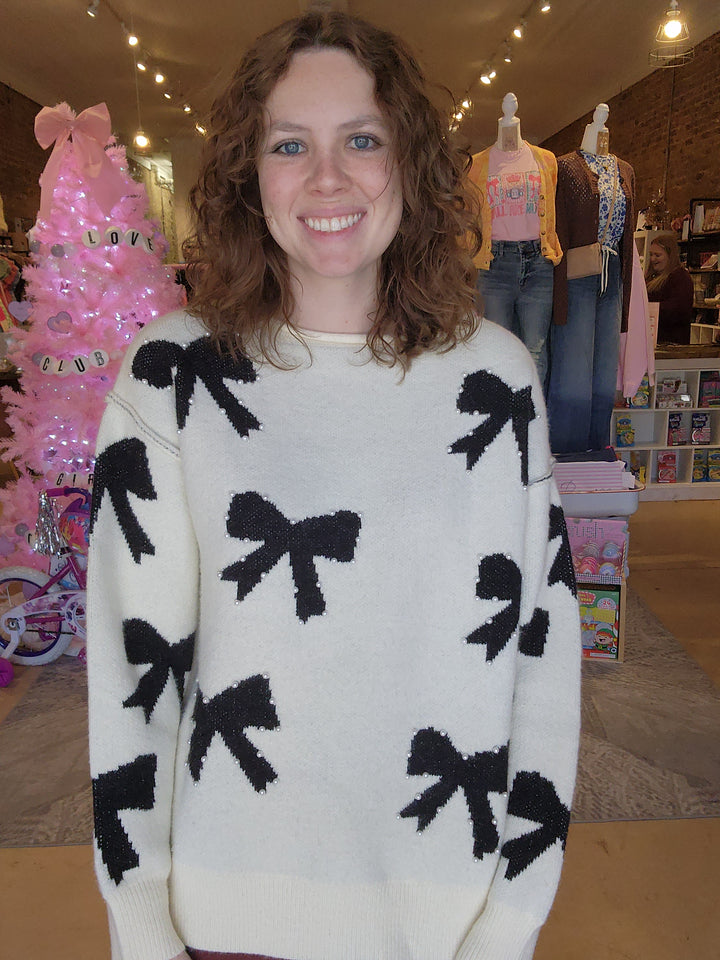 Pearl Bow Sweater