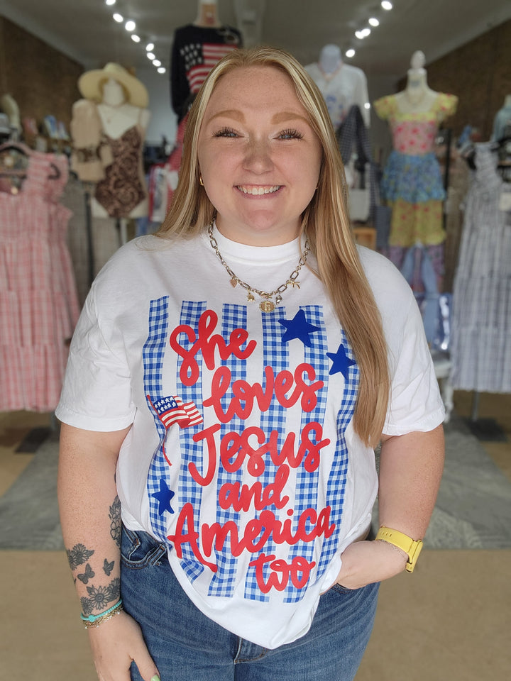 Loves Jesus and America Tee