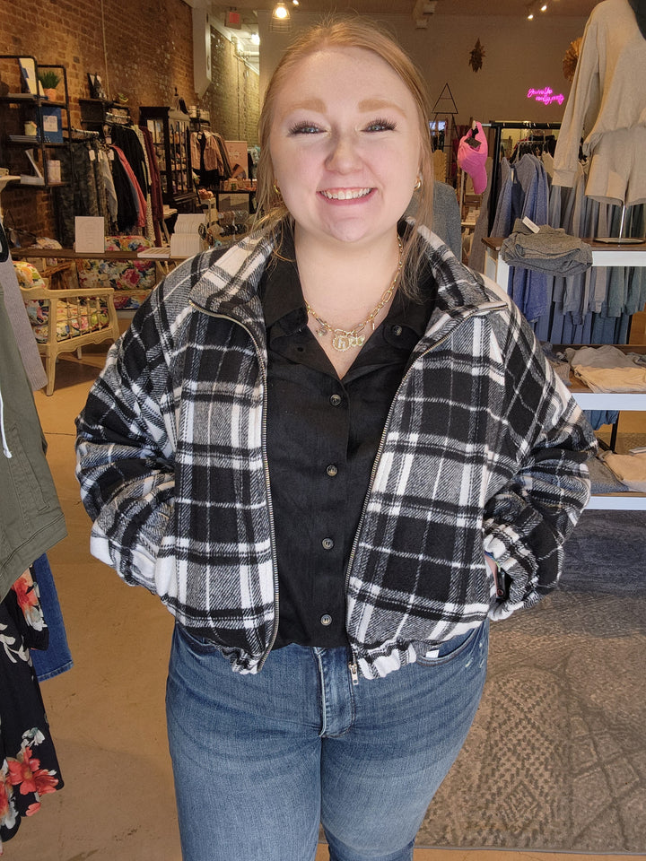 Plaid Crop Jacket