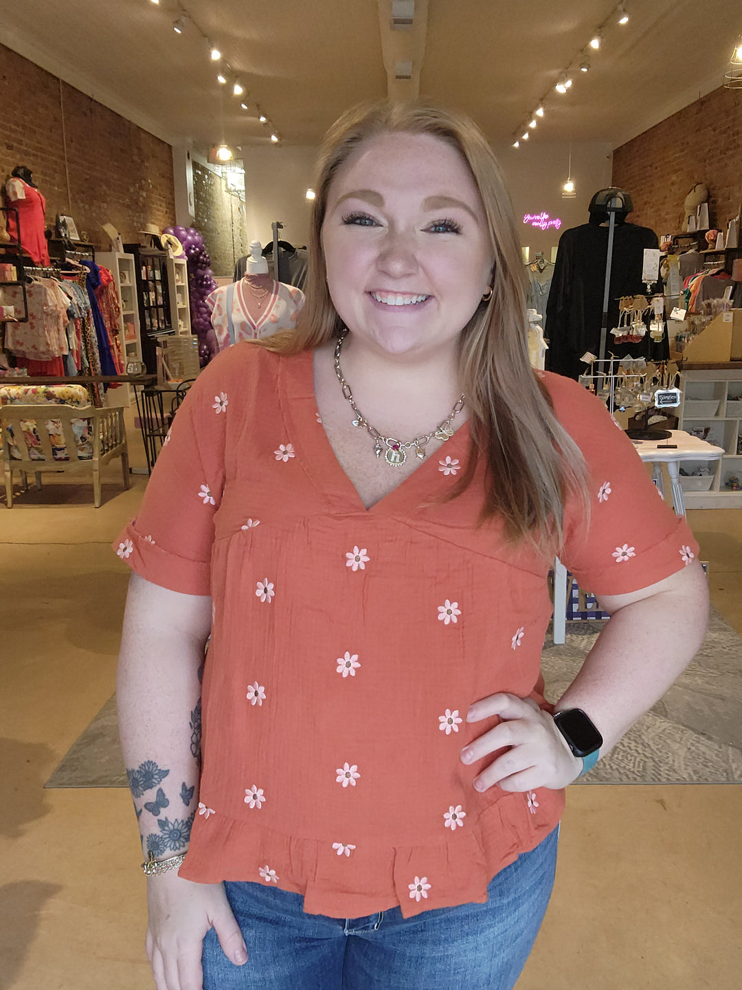 Embroidered Peasant Top