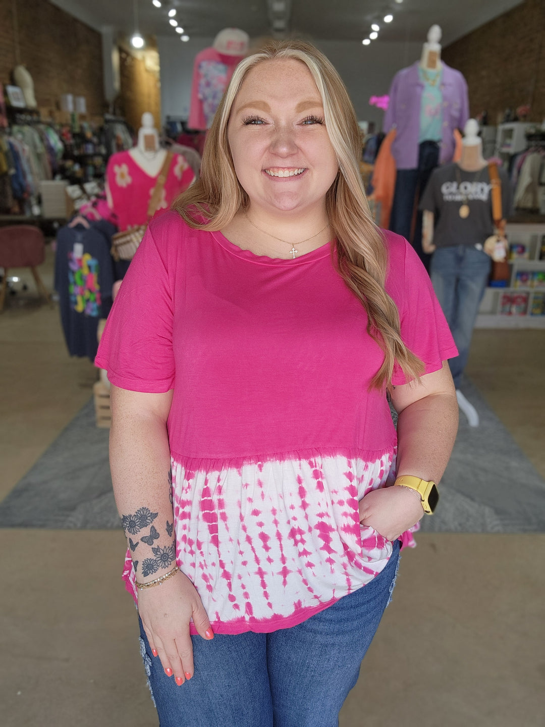 Tie Dye Peplum Tee