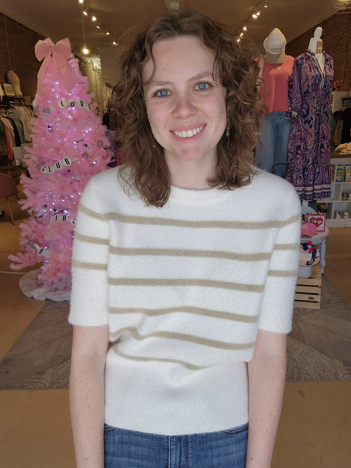 Cloud Nine Stripe Knit Top