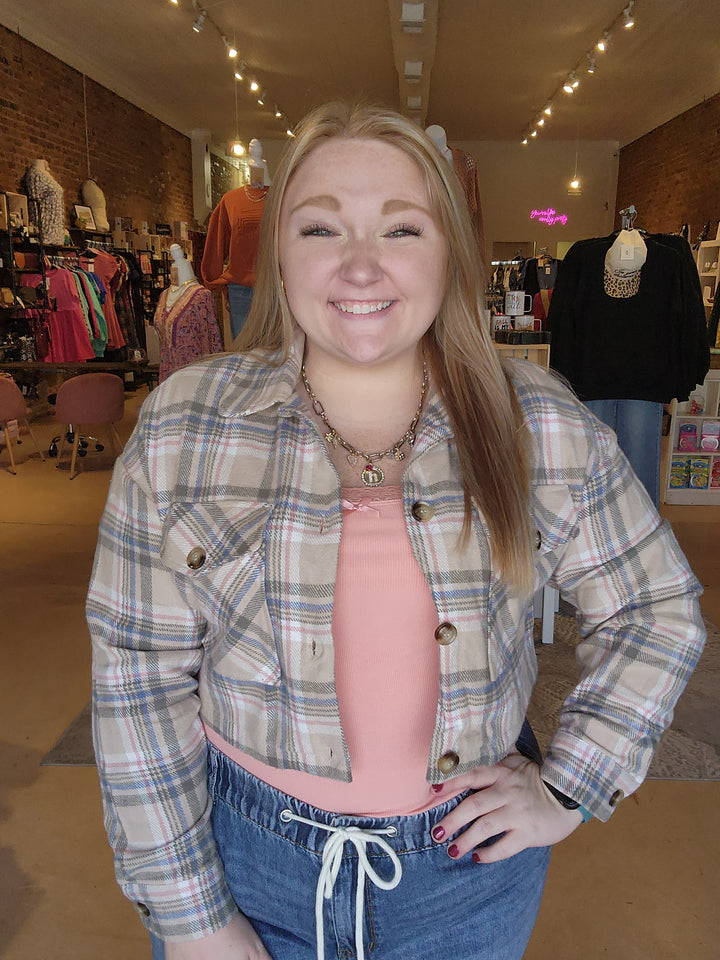 Plaid Cropped Shacket