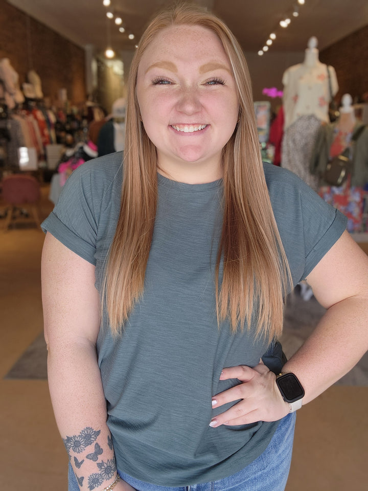 Roll Cuff Slub Tee