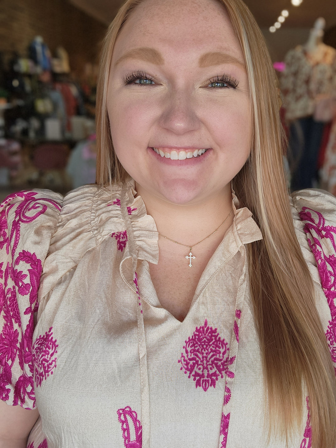 Printed Shirred Top