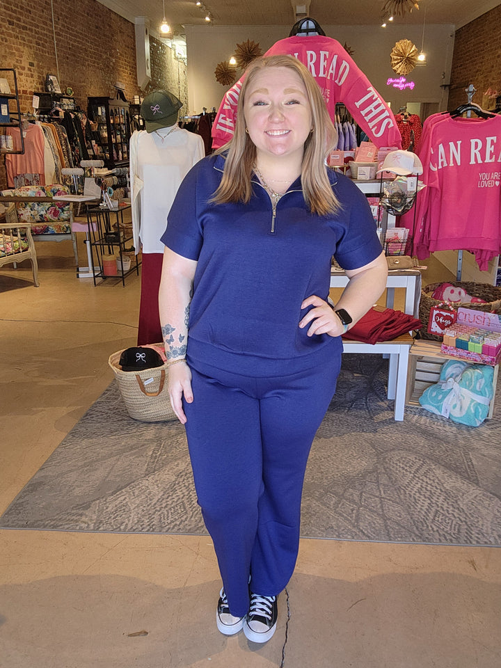 Short Sleeve Quarter Zip Track Suit