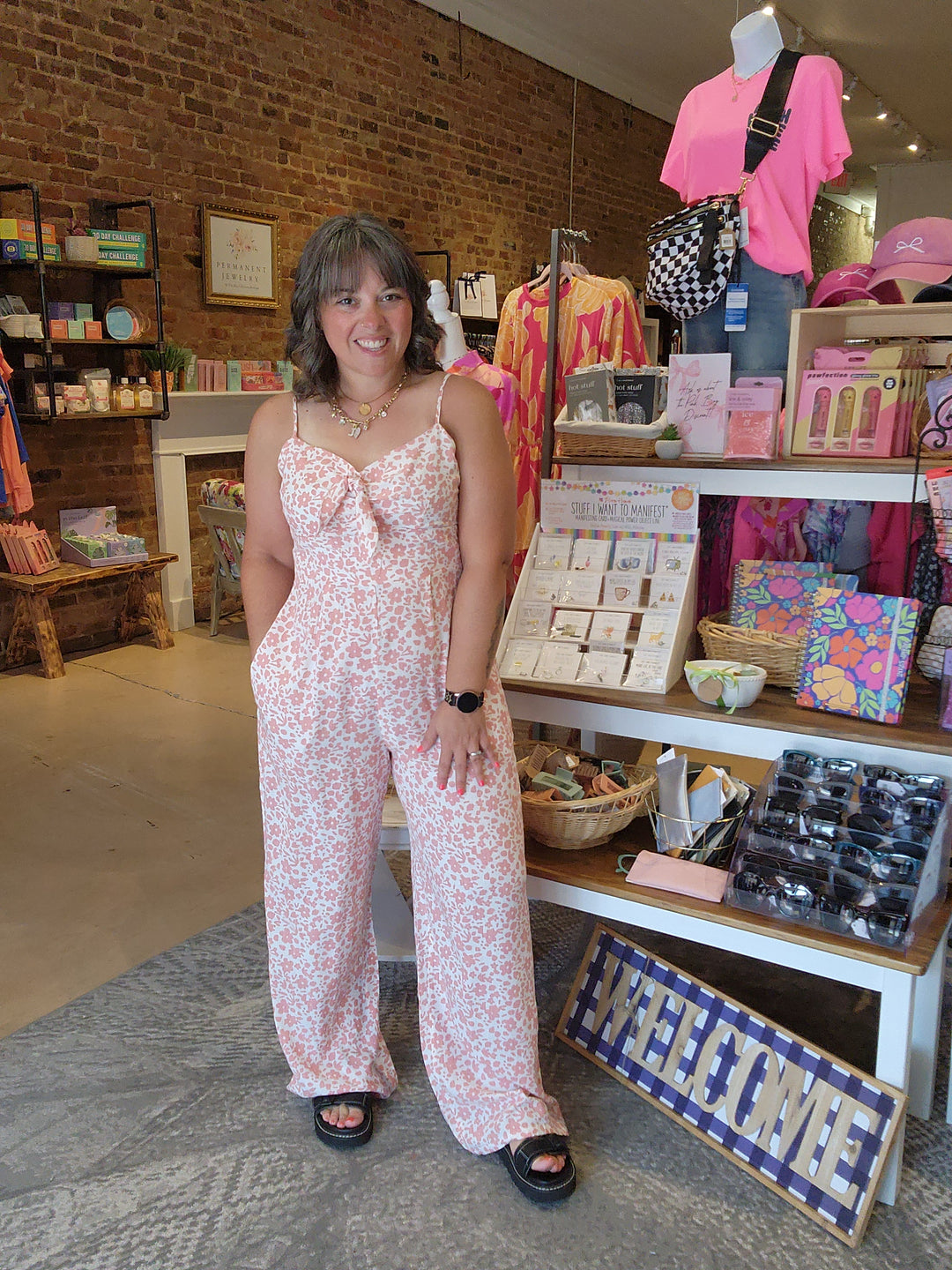 Pink Floral Jumpsuit
