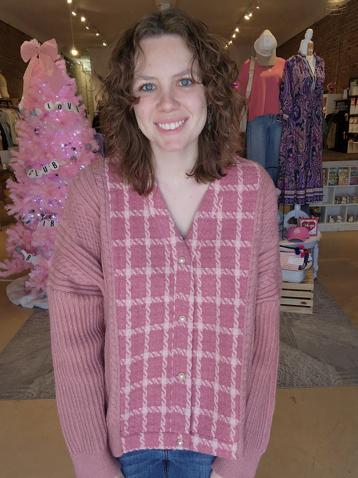 Rose Colorblock Knit