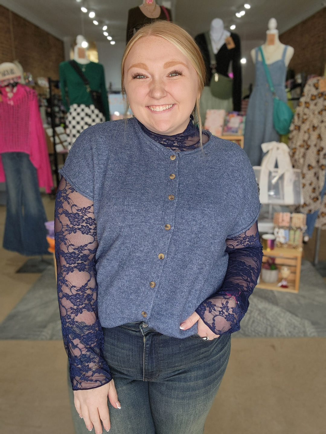Floral Lace Mesh Top