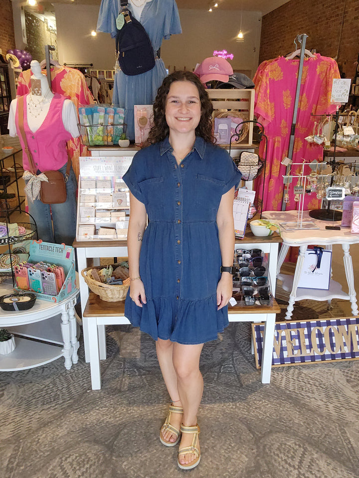 Dark Chambray Shirt Dress
