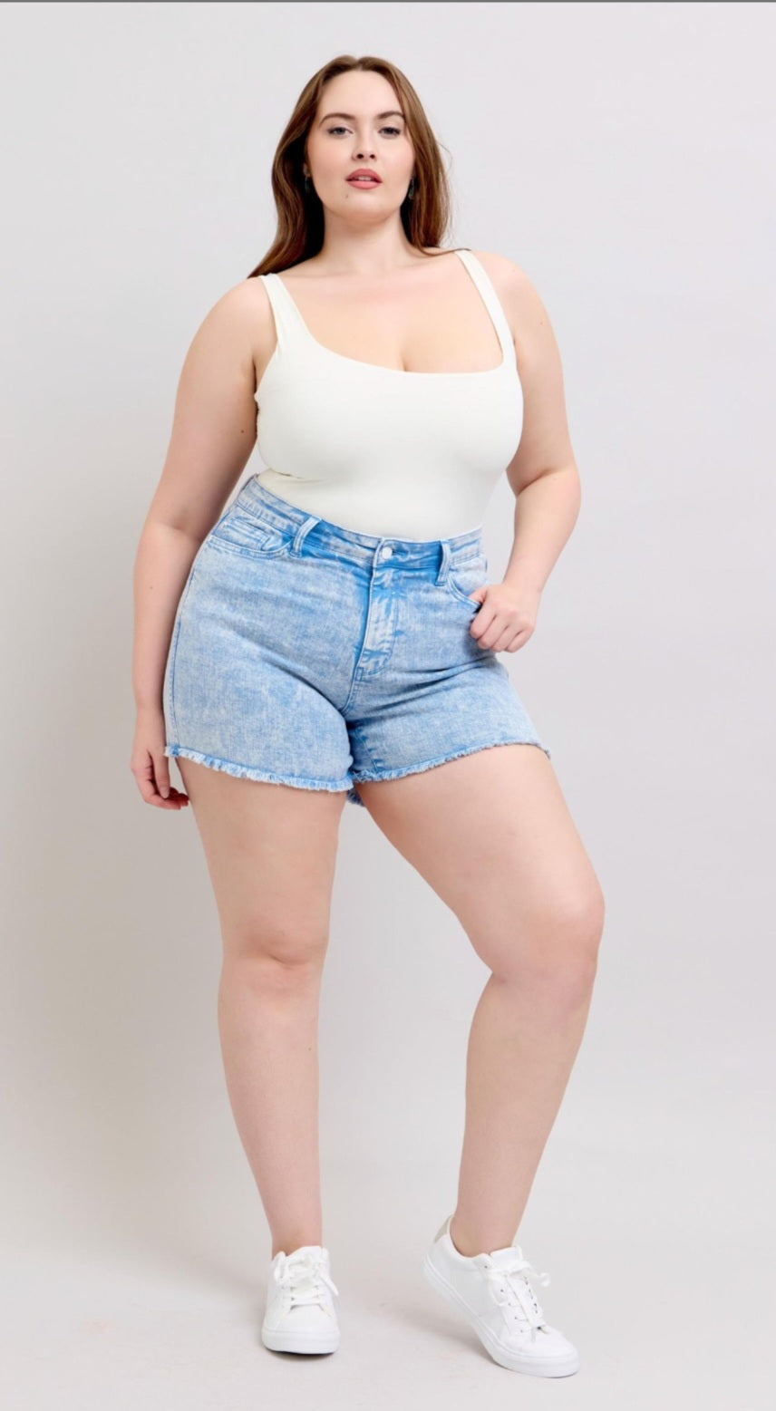 Judy Blue Cyan Dyed Shorts