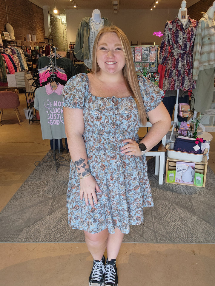 Plus Paisley Blue Dress