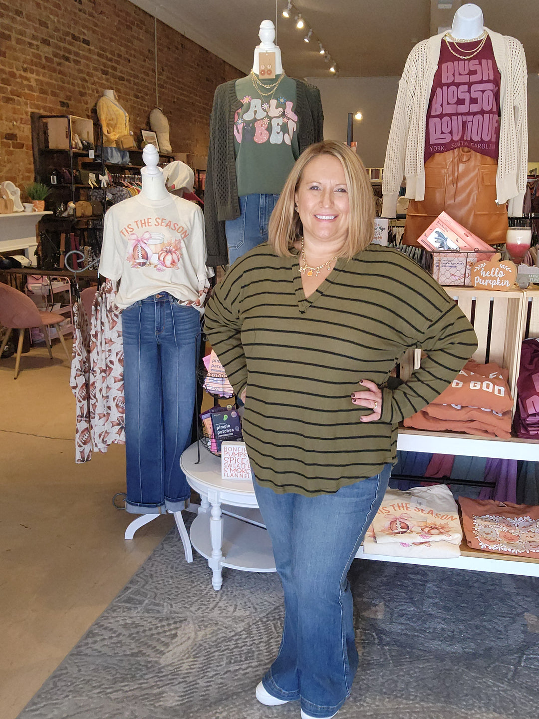 Stripe Raw Edge Top