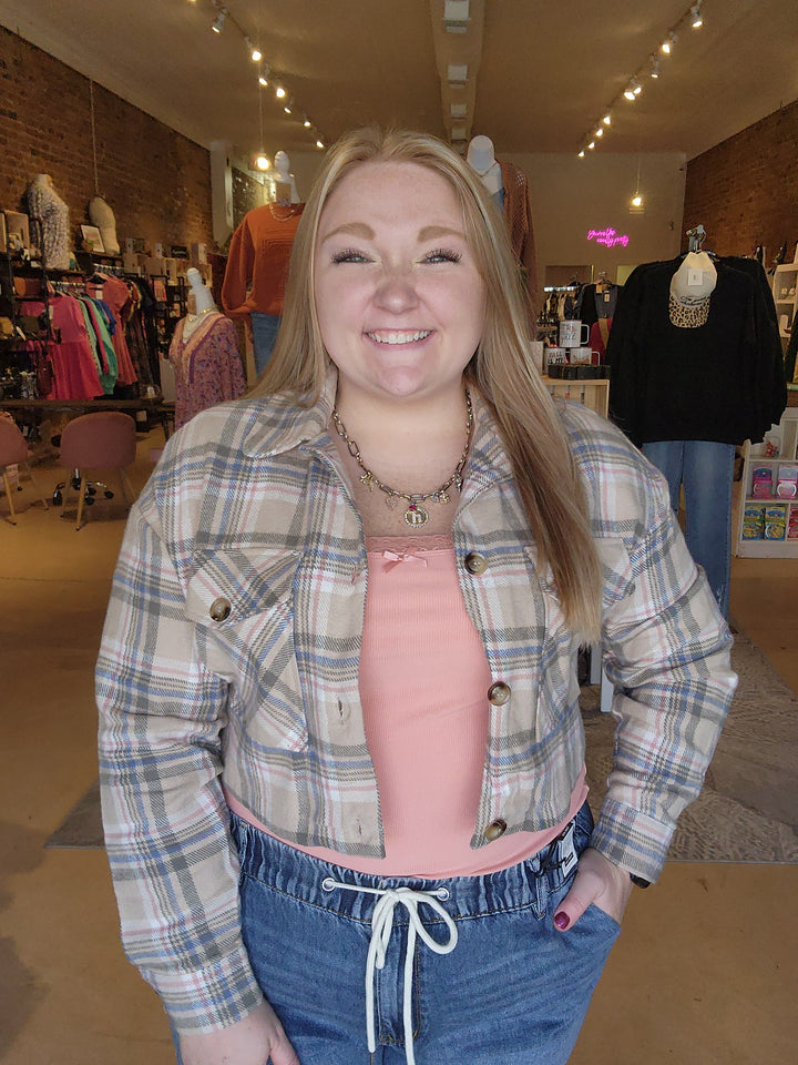 Plaid Cropped Shacket