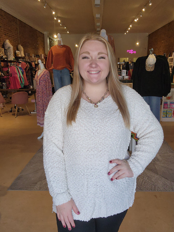 Popcorn Knit Tunic Cardigan