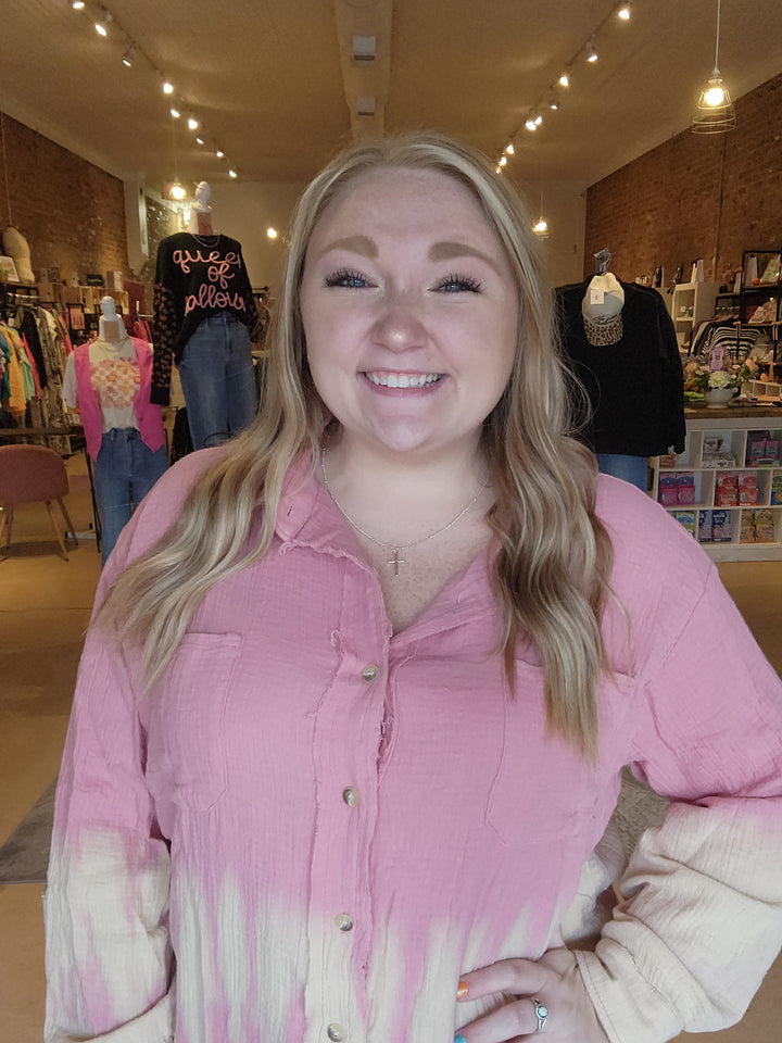 Pink Dip Dye Shacket