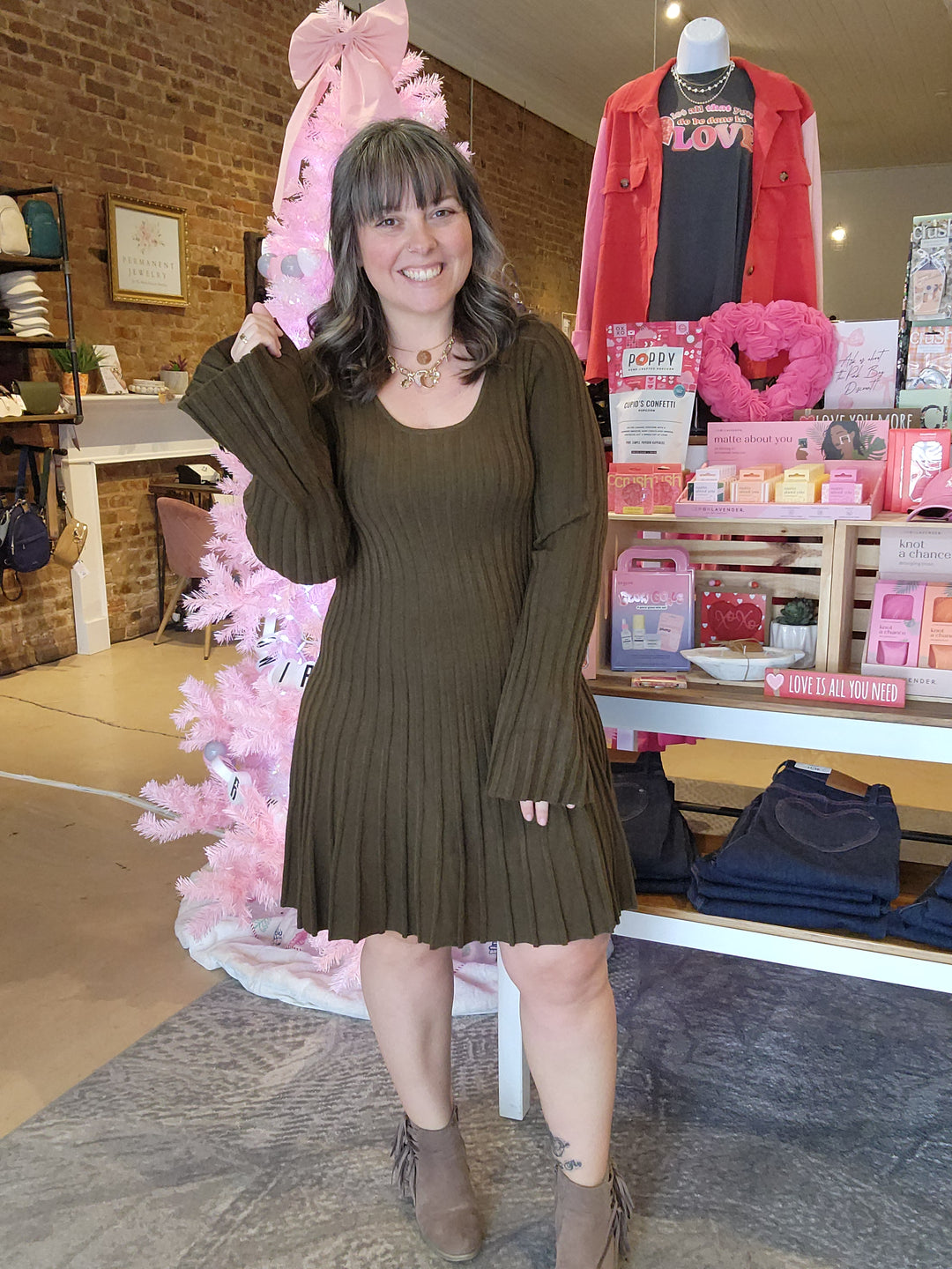 Knit Bell Sleeve Dress