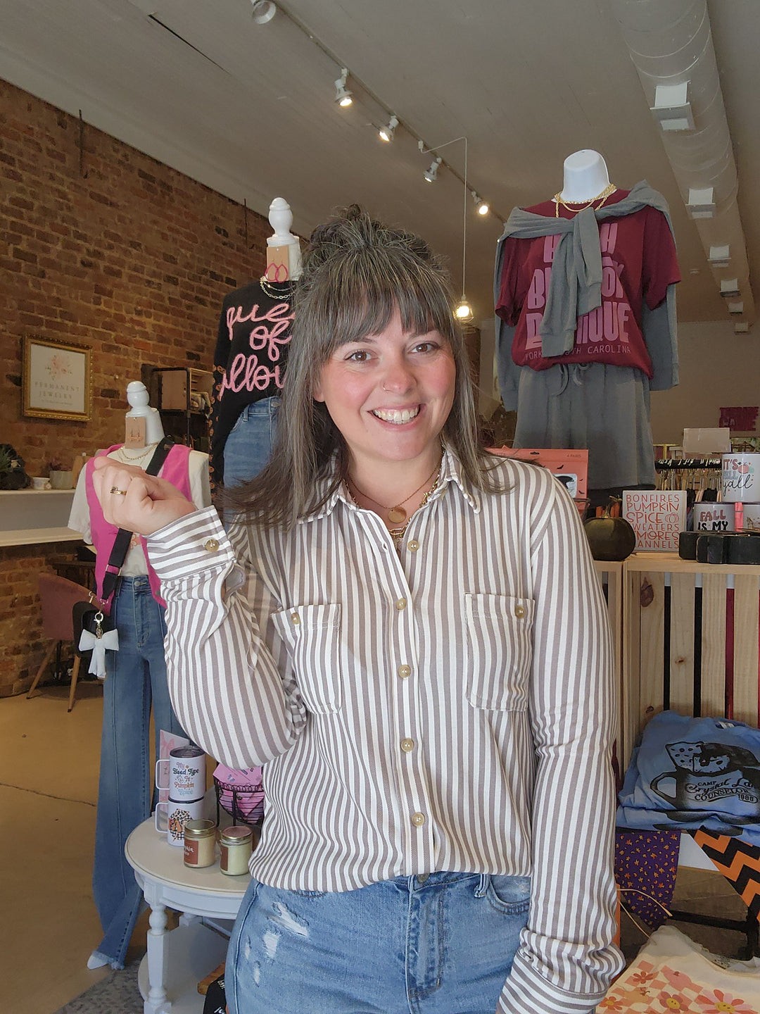 Stripe Collared Button Down