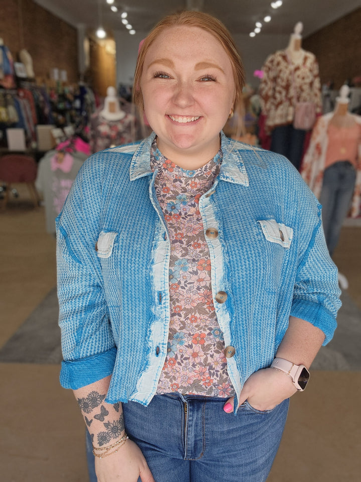 Blue Waffle Shacket