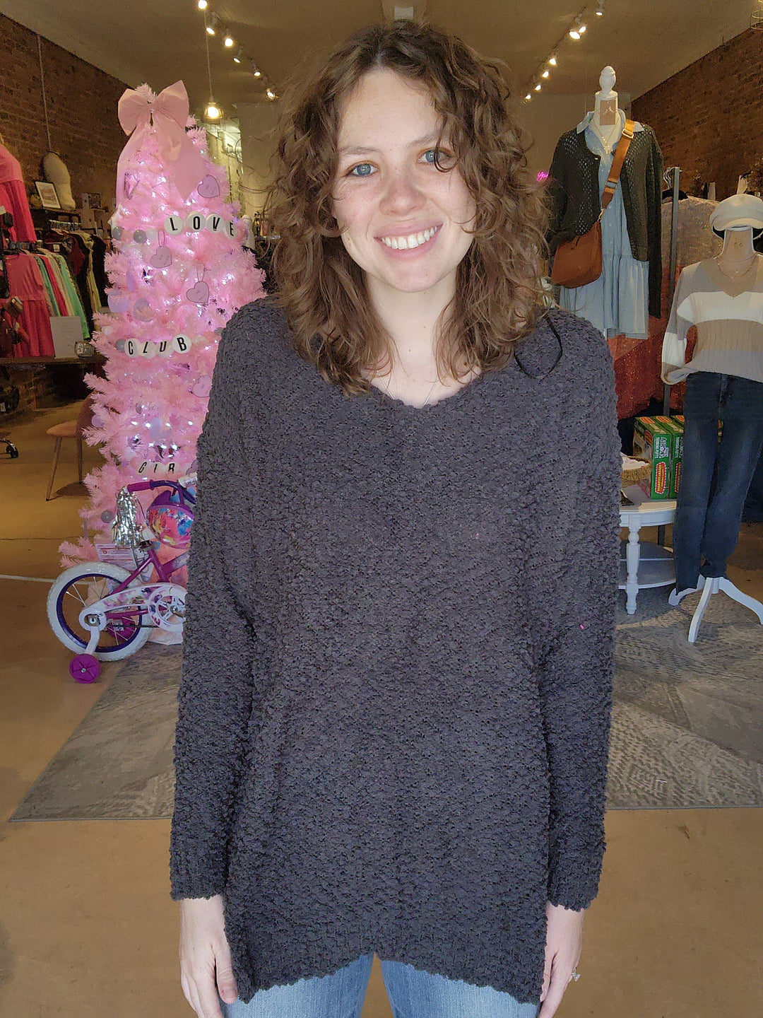 Popcorn Knit Tunic Cardigan