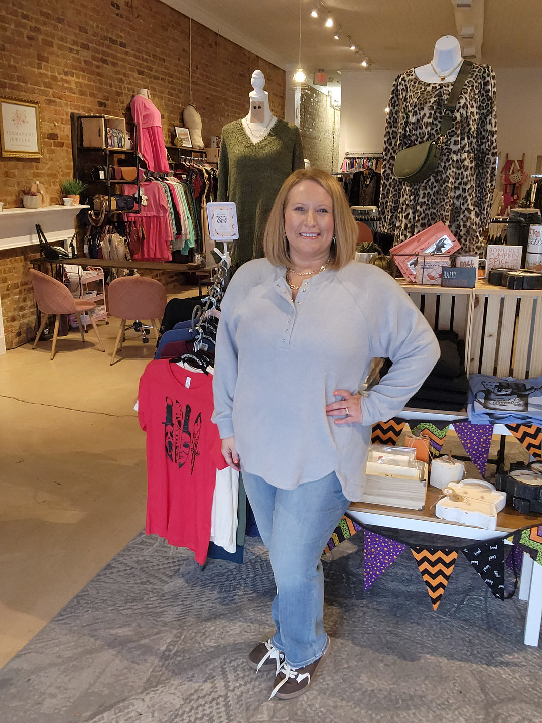 Quarter Button Cozy Top