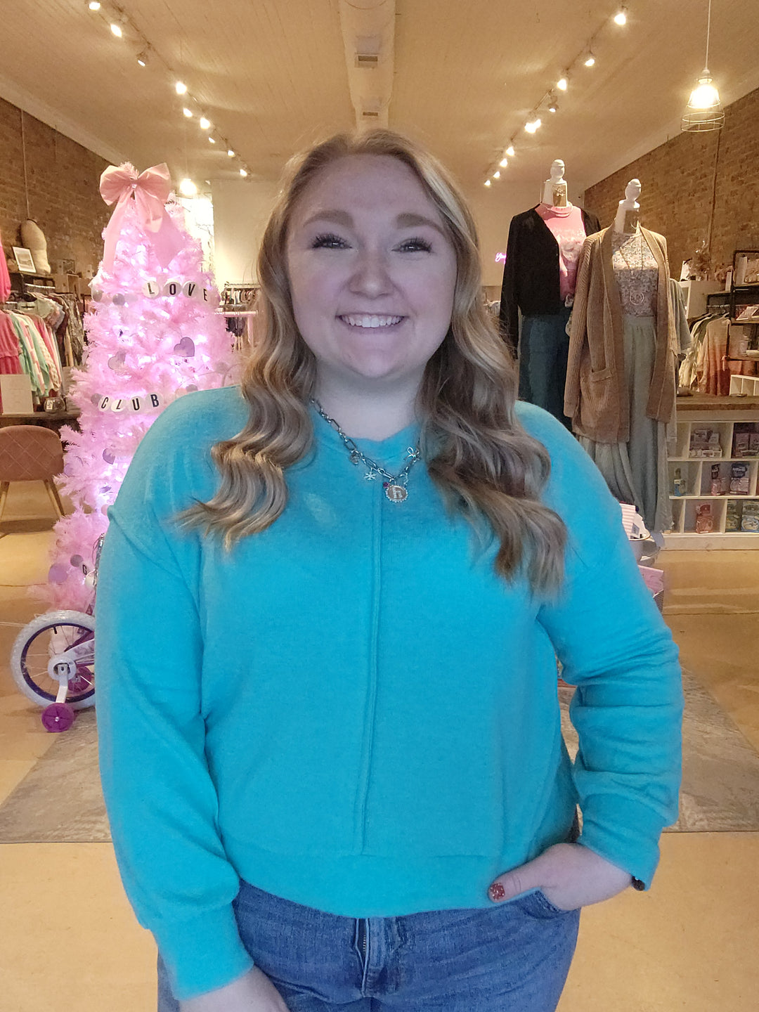 Plush Front Seam Top