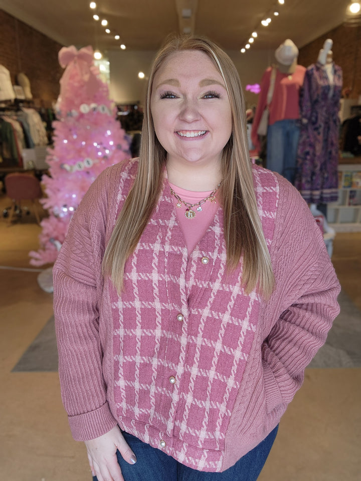 Rose Colorblock Knit