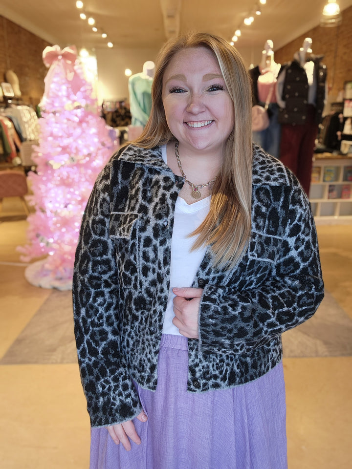 Ultra Plush Leopard Boxy Jacket