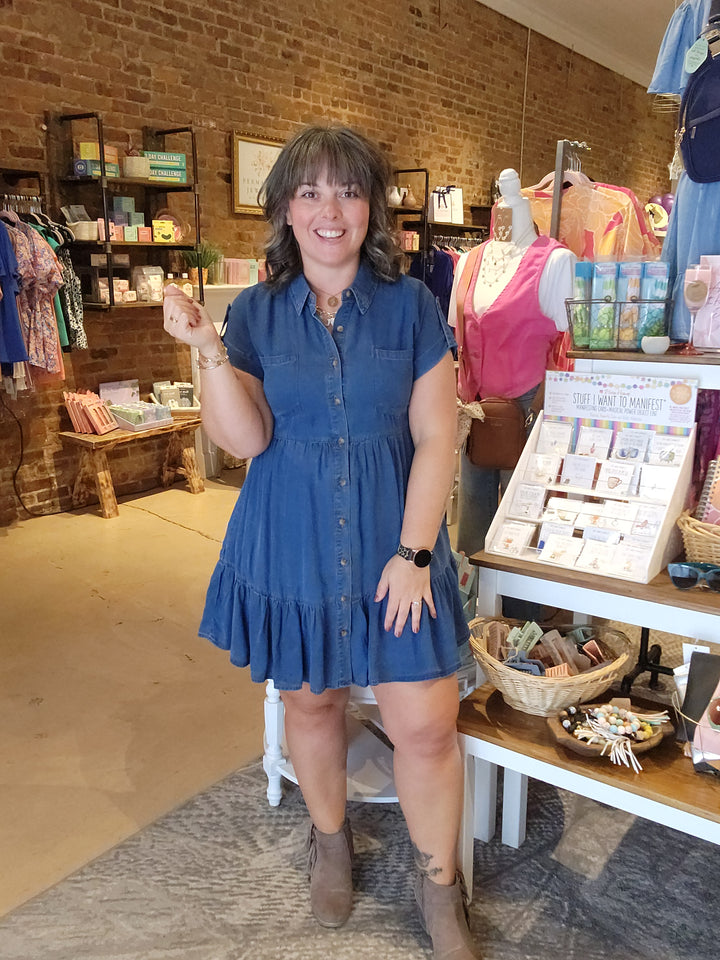 Dark Chambray Shirt Dress