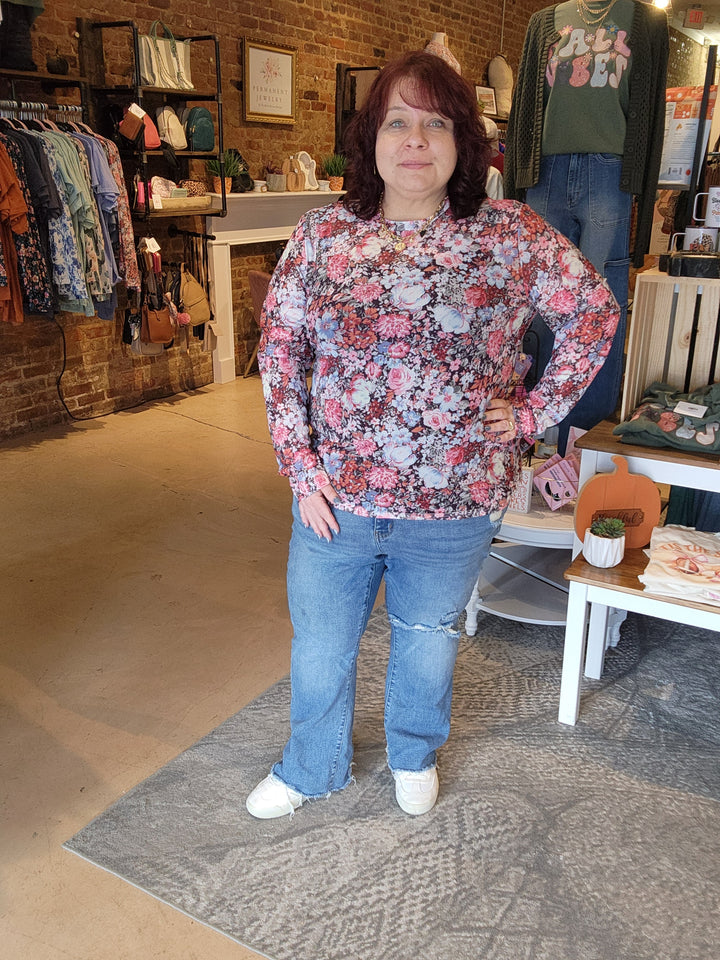 Pastel Floral Mesh Shirt