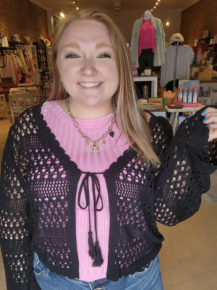 Black Crochet Cover Up