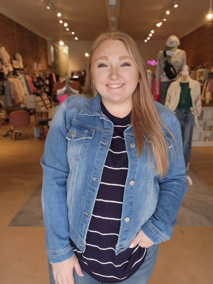 1X, 2X, 3X Light Wash Denim Jacket FINAL SALE