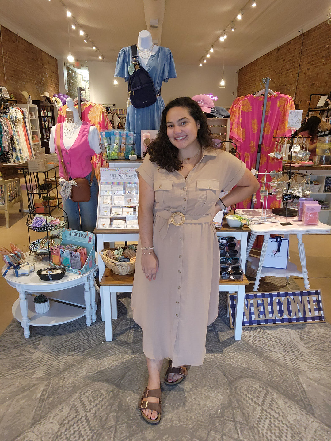 Belted Button Up Dress