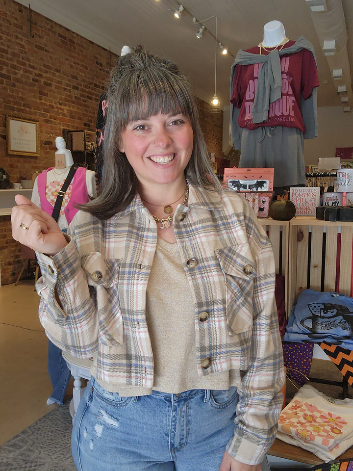 Plaid Cropped Shacket