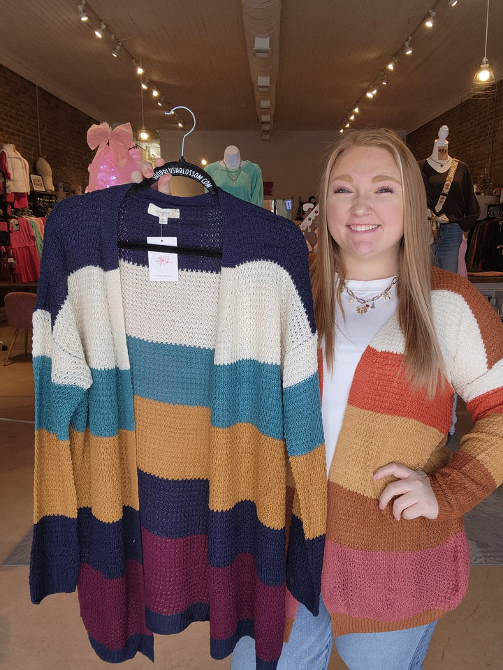 Loose Weave Stripe Cardigan