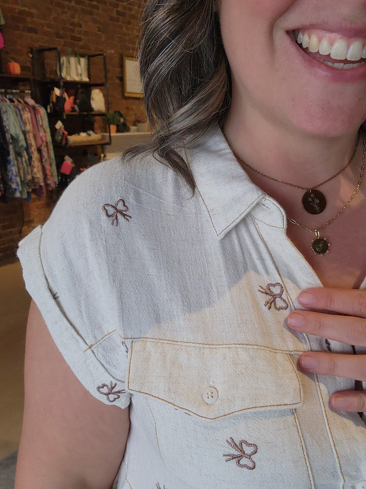 Bow Button Up Dress