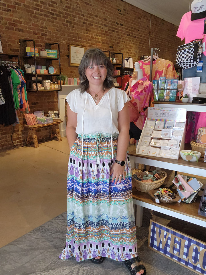 Sage Combo Maxi Skirt