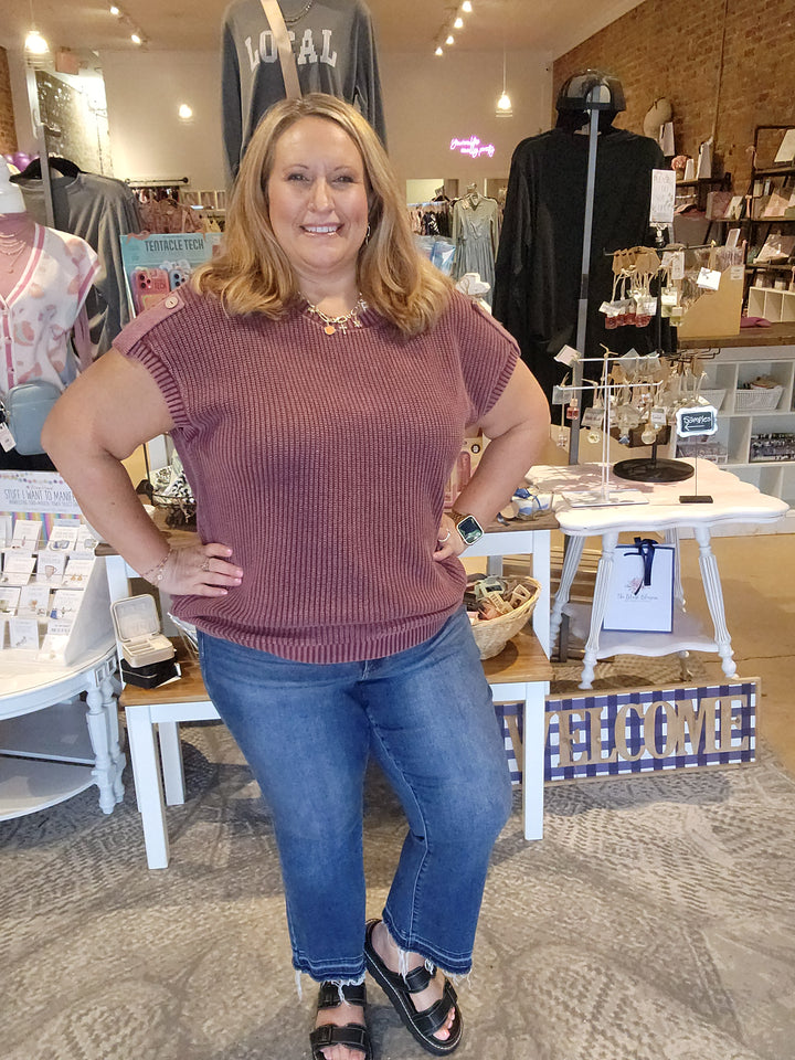 Roll Tab Knit Pullover