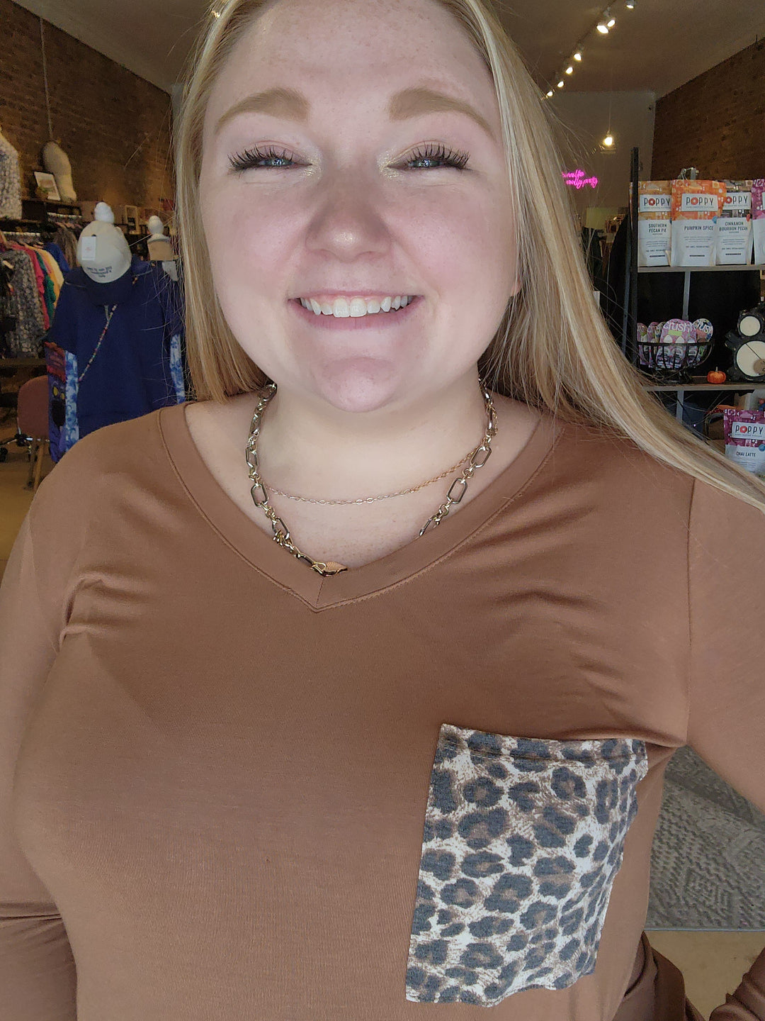 Cheetah Pocket VNeck