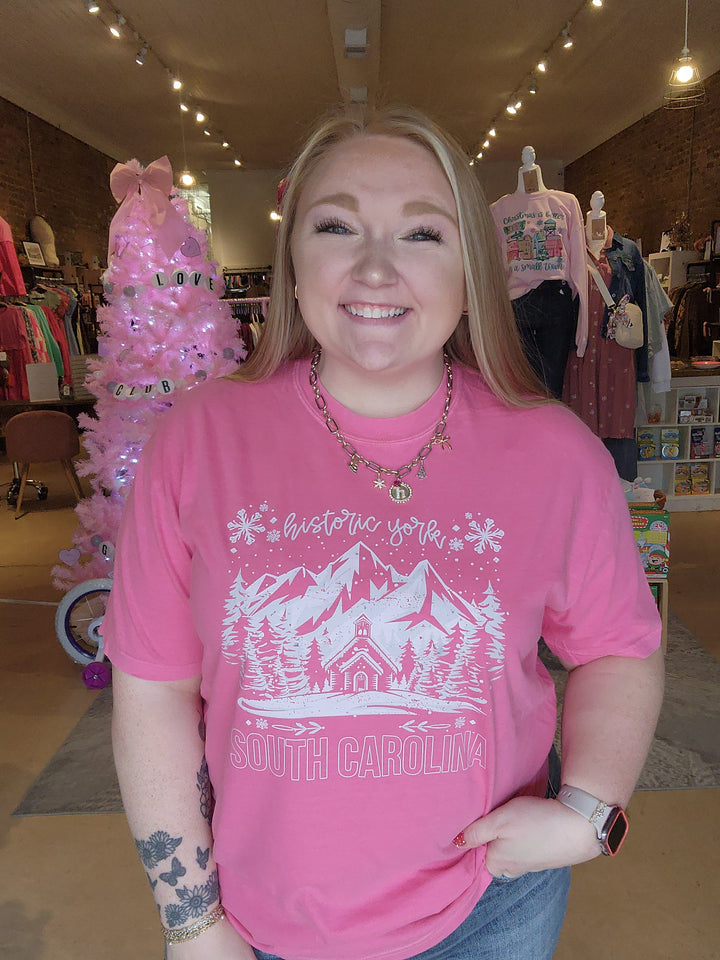 Pink York Christmas Tee