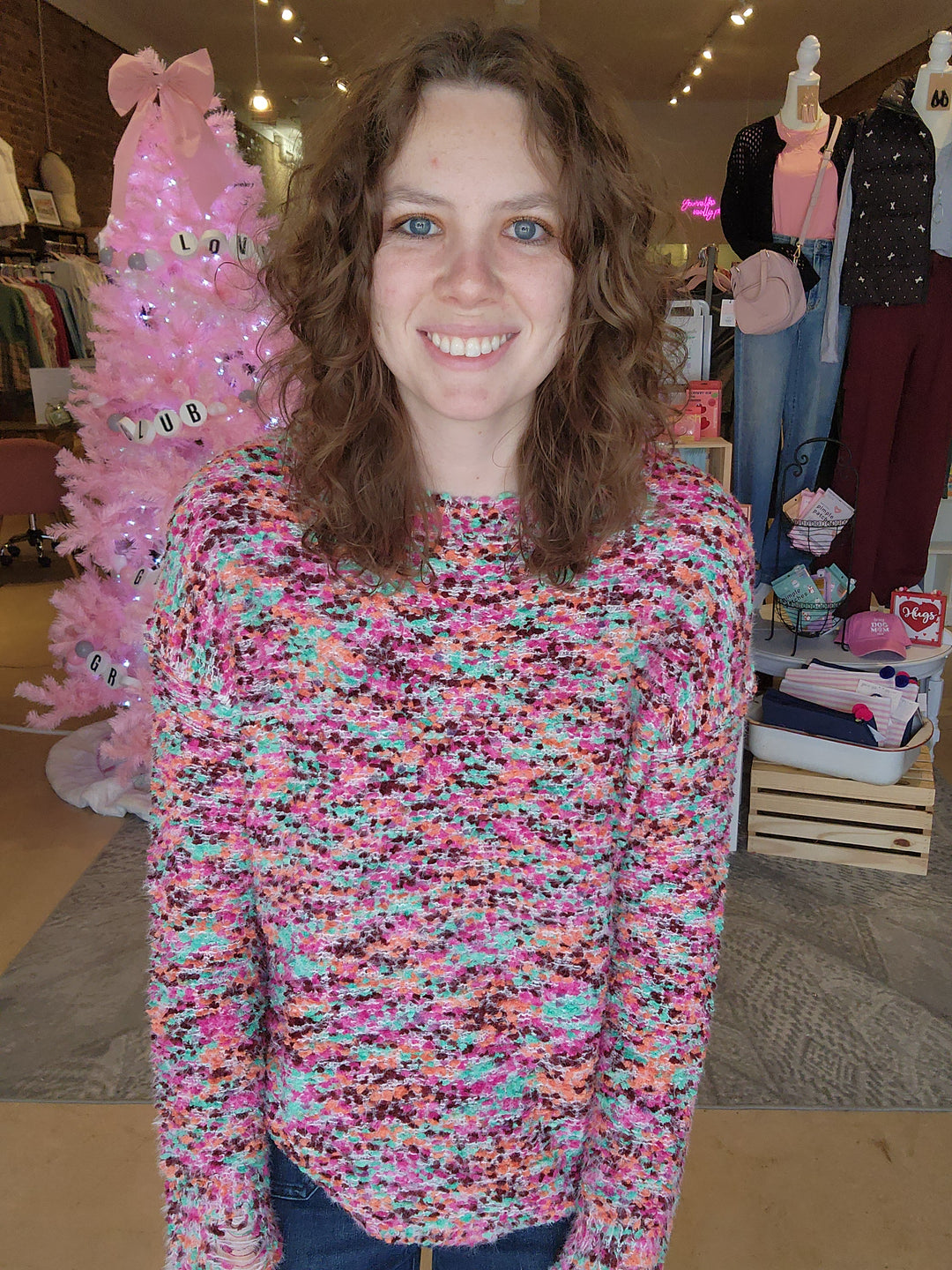 Multi Color Popcorn Sweater