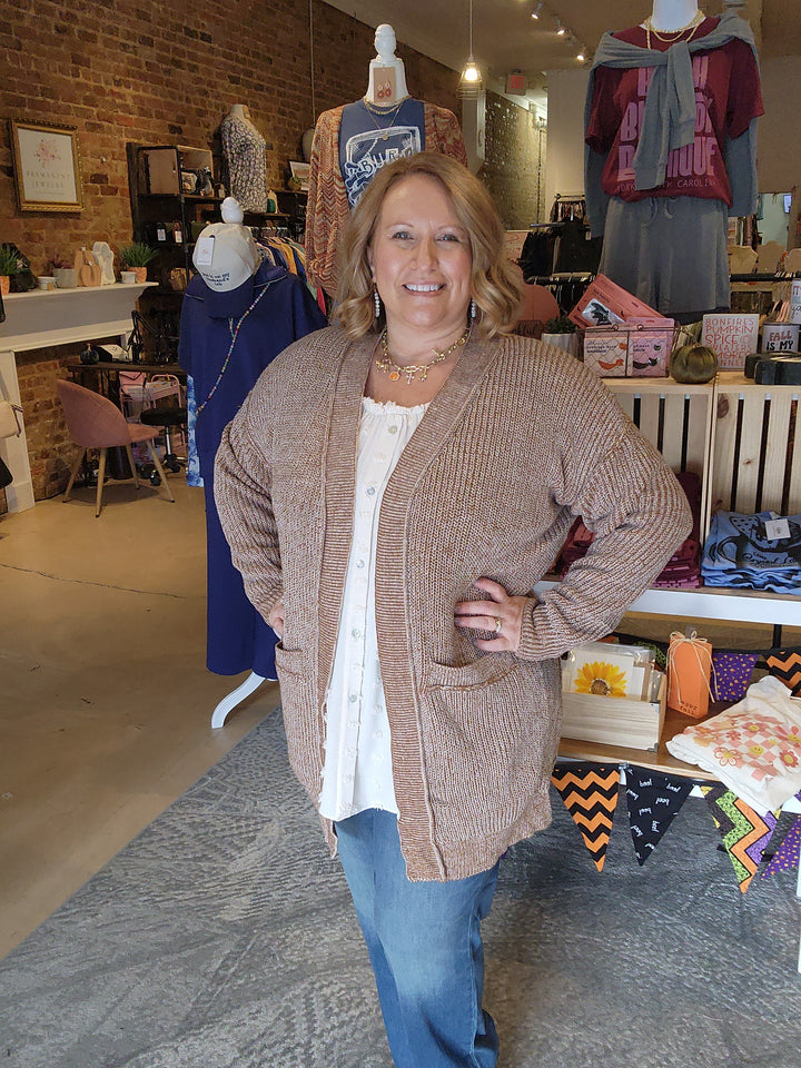 Mocha Open Front Cardigan